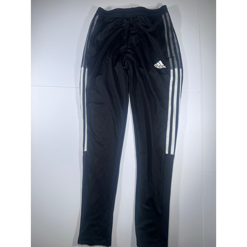 Adidas Mens Track Pants Small Black Primegreen Tiro 3-Stripe Athletic Joggers